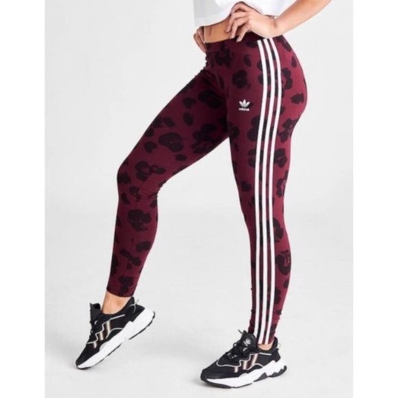 adidas Pants - 💖 New adidas originals burgundy print leggings L